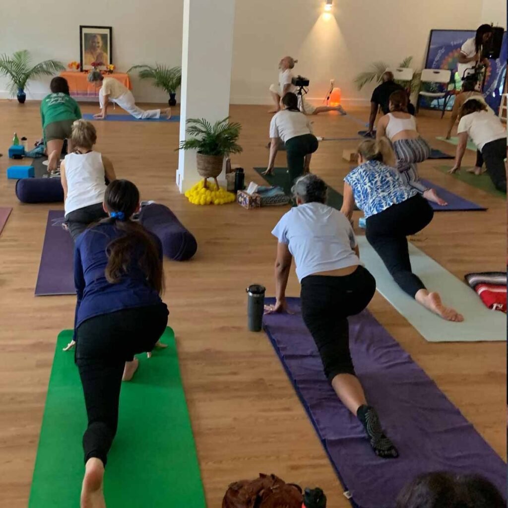 Yoga class at the Integral Yoga Center in Miami FL