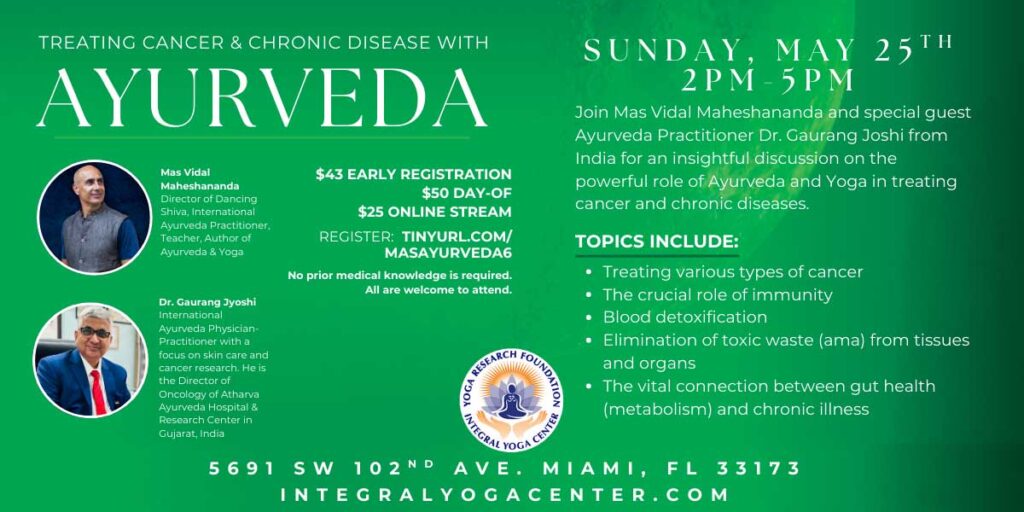 Ayurvedic Workshop at Integral Yoga Center of Miami FL