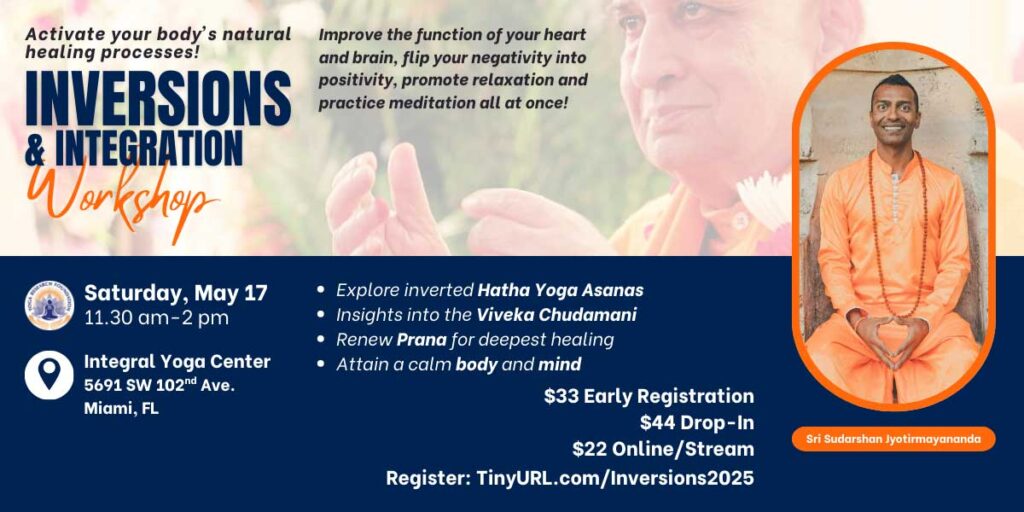 Inversion Yoga Workshop at Integral Yoga Center of Miami FL