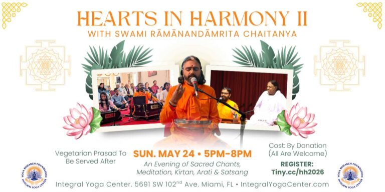 Harmony Workshop at the Integral Yoga Center of MIami