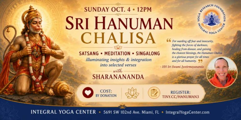 Hanuman Chalisa Workshop at the Integral Yoga Center of MIami